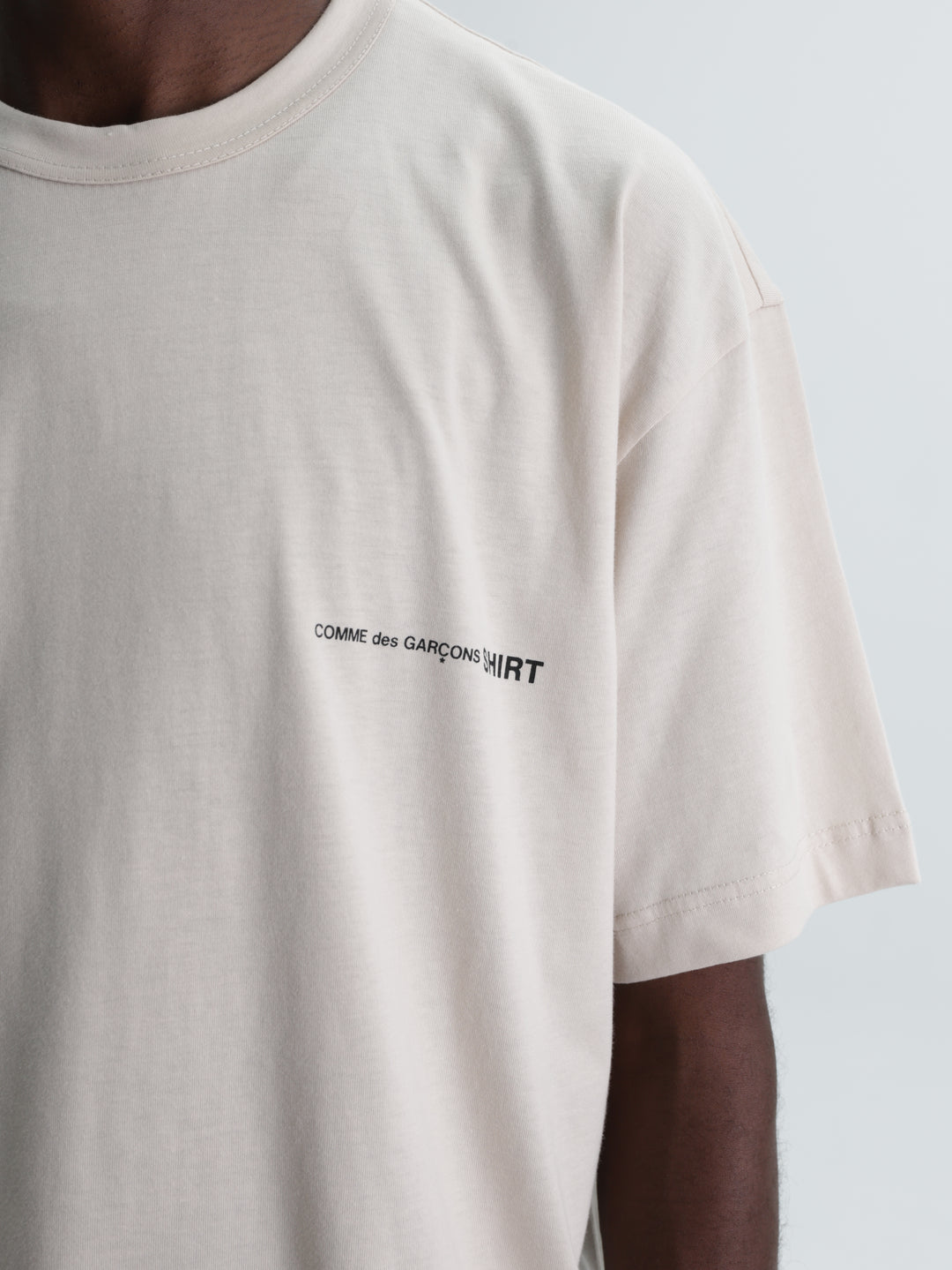 Comme Des Garcons T-Shirt Logo Print Beige