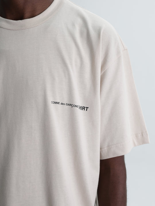 Comme Des Garcons T-Shirt Logo Print Beige