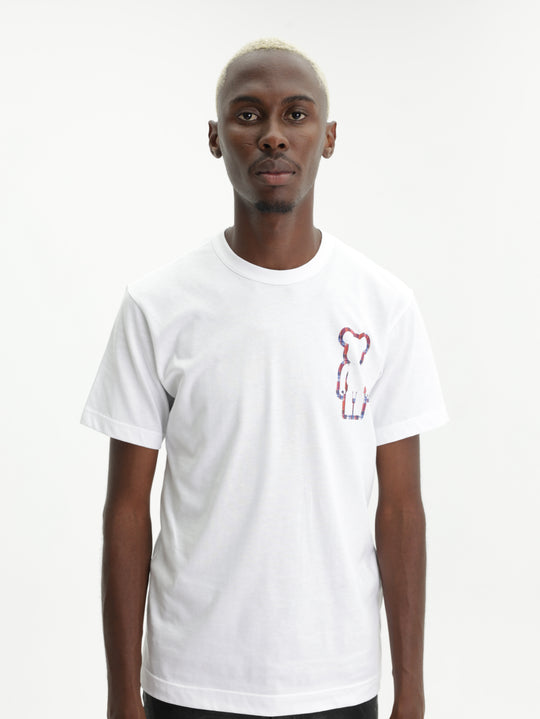 Comme Des Garcons T-Shirt Bear Brick Print White