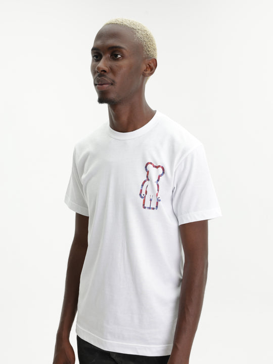 Comme Des Garcons T-Shirt Bear Brick Print White