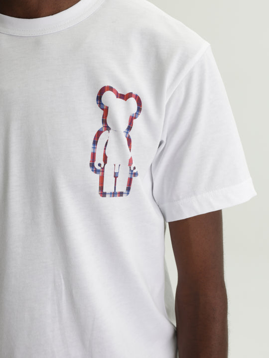Comme Des Garcons T-Shirt Bear Brick Print White