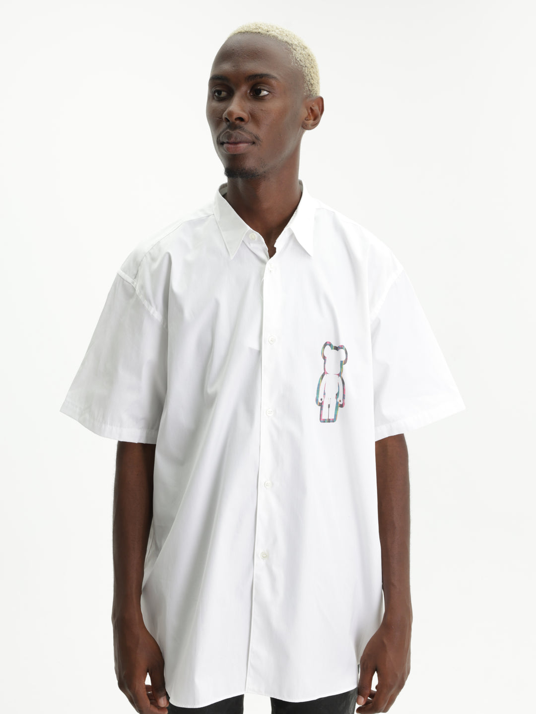 Comme Des Garcons Shirt Ss Bear Graphic Print White