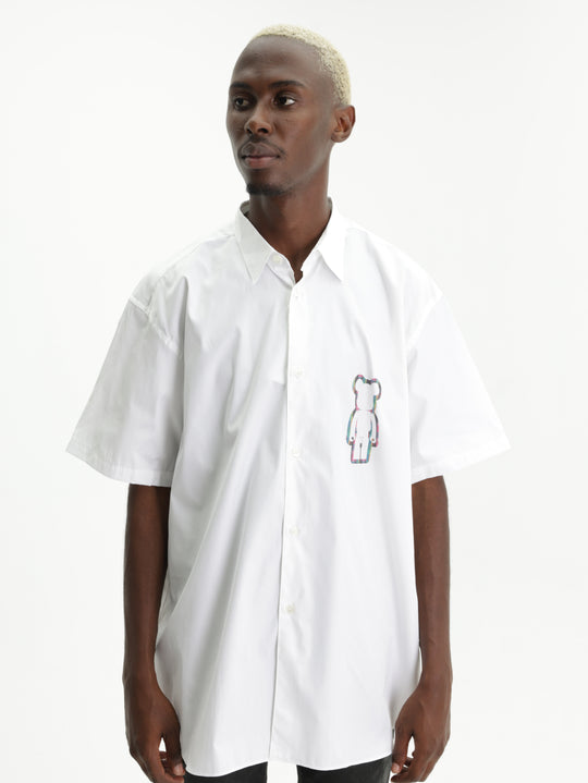 Comme Des Garcons Shirt Ss Bear Graphic Print White