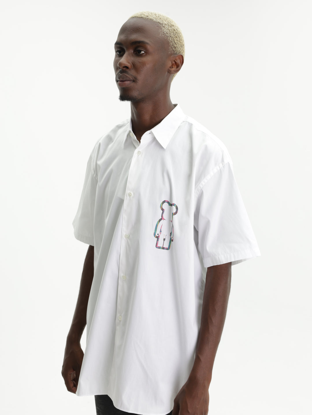 Comme Des Garcons Shirt Ss Bear Graphic Print White