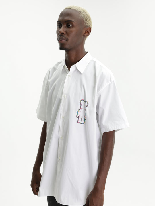Comme Des Garcons Shirt Ss Bear Graphic Print White