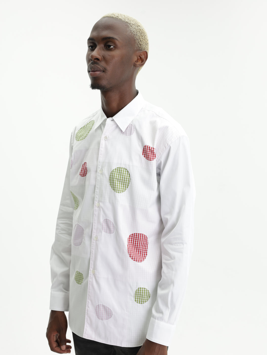 Comme Des Garcons Shirt Cut Out Tartan White