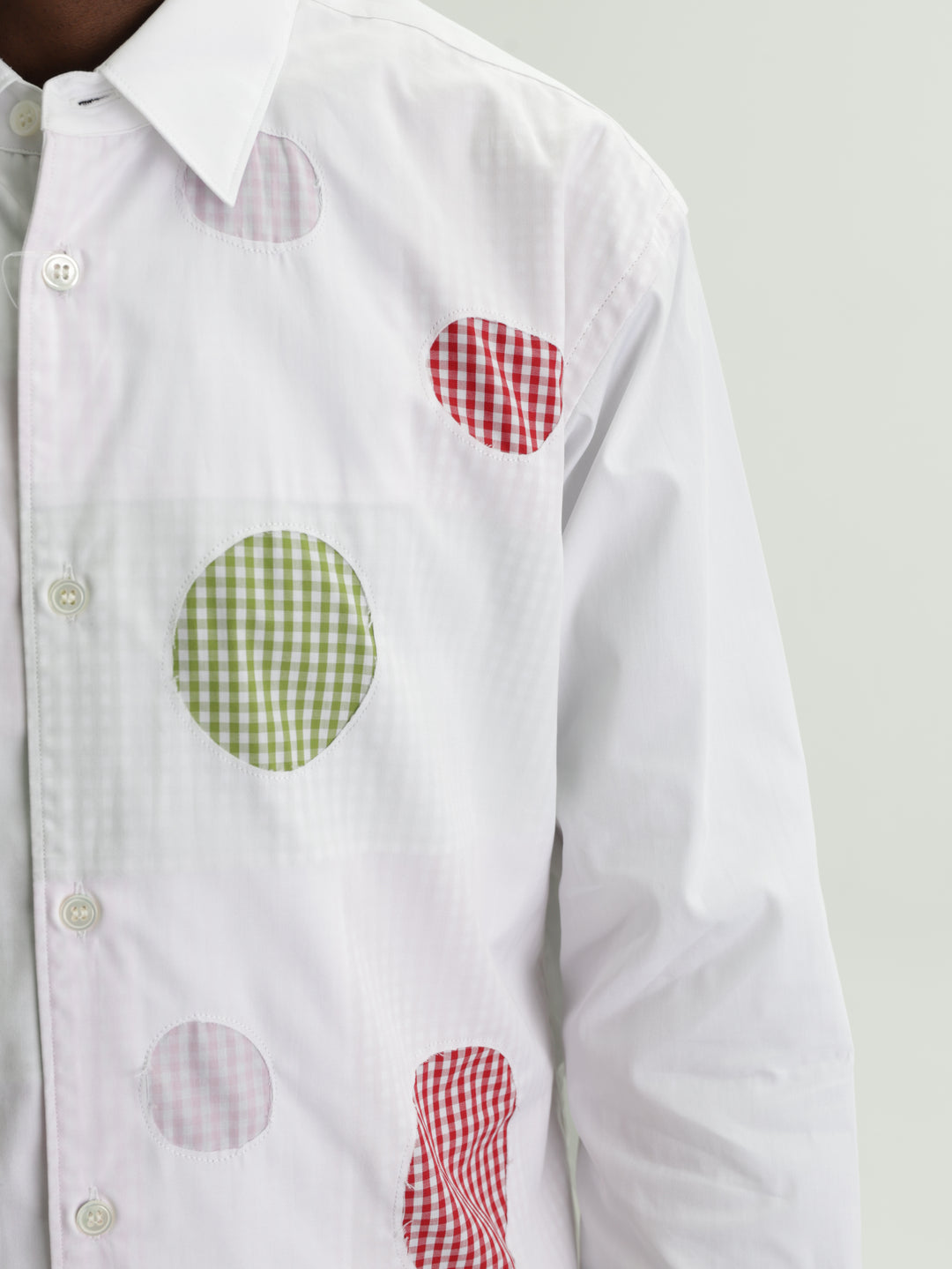 Comme Des Garcons Shirt Cut Out Tartan White
