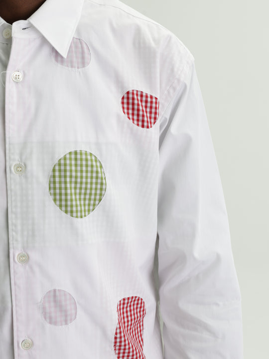 Comme Des Garcons Shirt Cut Out Tartan White