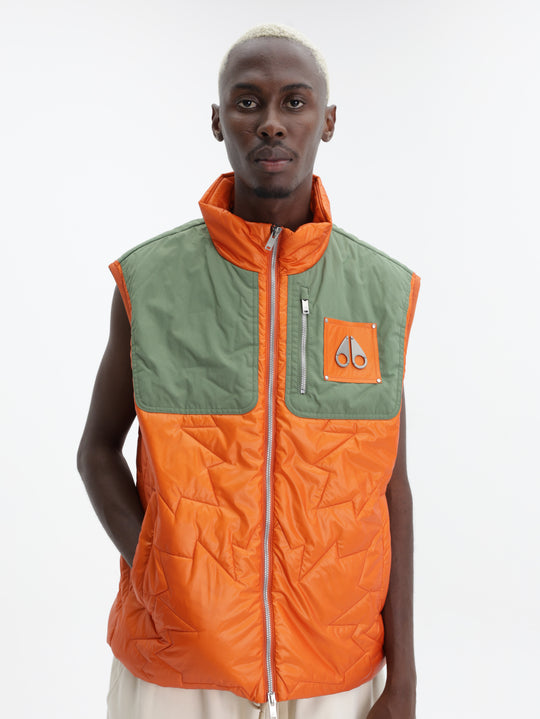 Moose Knuckles Jacket Icon Leaf Quilt Vest Kelp-Alert