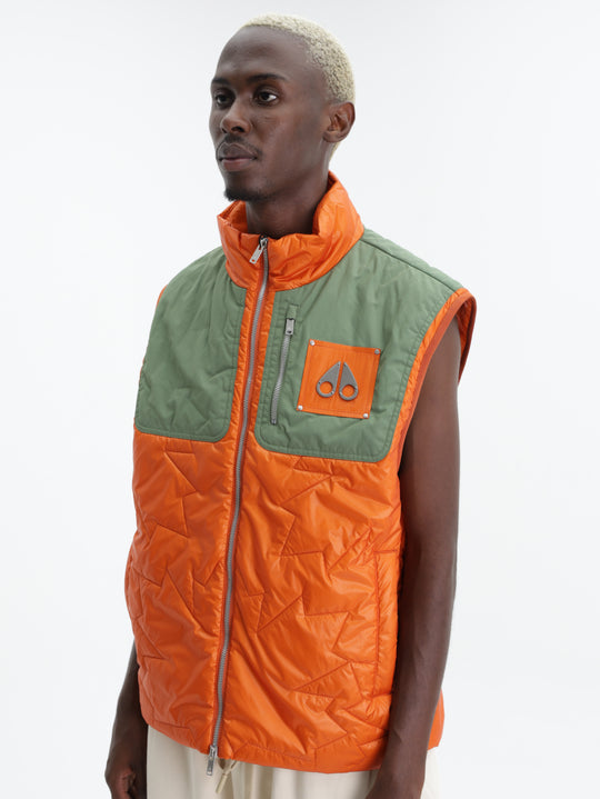 Moose Knuckles Jacket Icon Leaf Quilt Vest Kelp-Alert