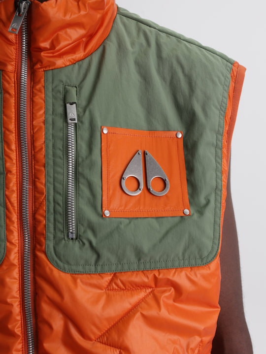 Moose Knuckles Jacket Icon Leaf Quilt Vest Kelp-Alert