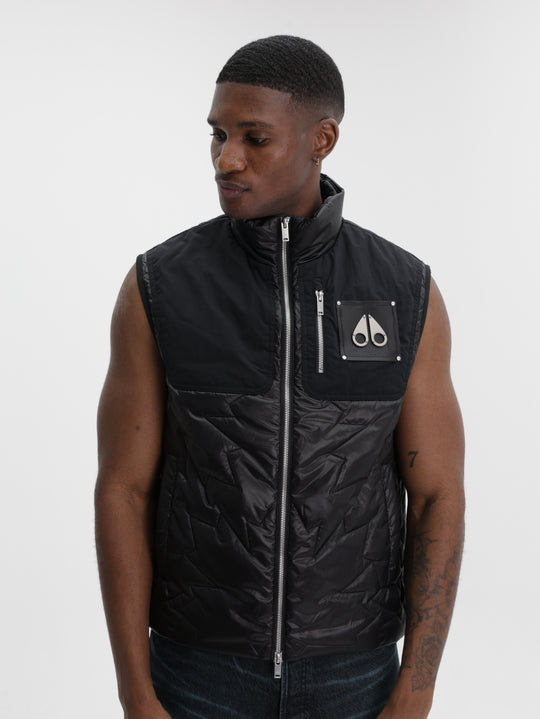 Moose Knuckles Jacket Icon Leaf Quilt Vest Black