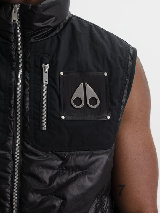Moose Knuckles Jacket Icon Leaf Quilt Vest Black
