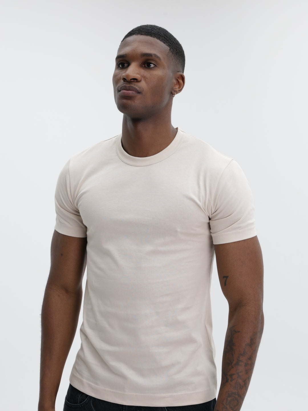 Comme Des Garcons T-Shirt Back Logo Print Beige