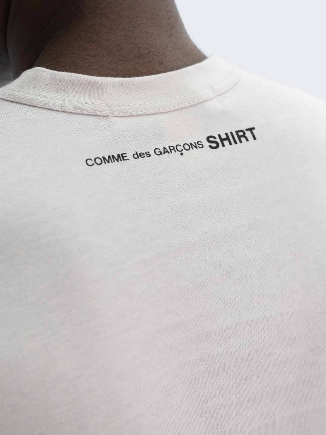 Comme Des Garcons T-Shirt Back Logo Print Beige