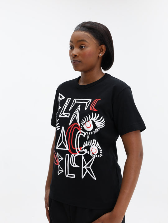 Comme Des Garcons T-Shirt Ss  Printed Graphics Black-Red