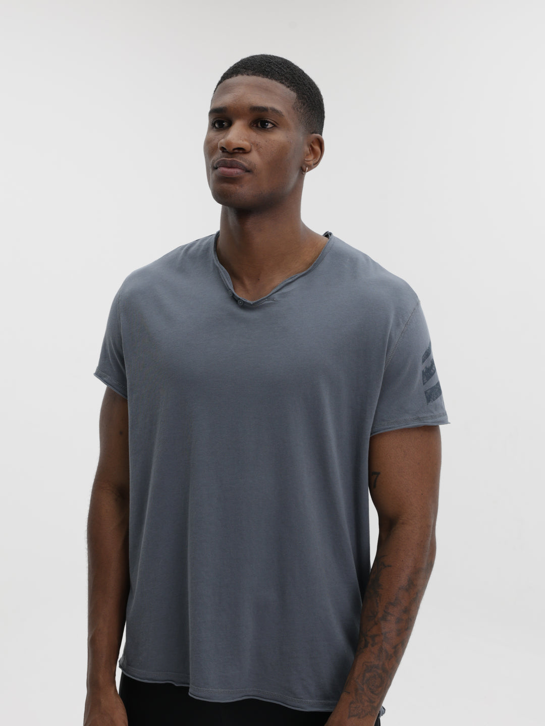Zadig & Voltaire V Neck Buttons On Collar Grey