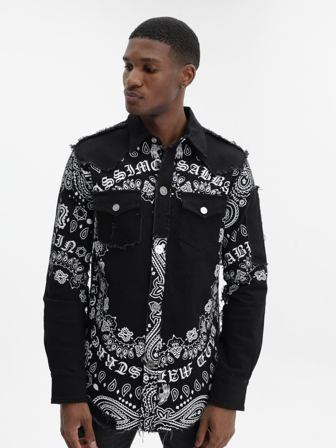 Massimo Sabbadin Shirt Allover Print Black-White