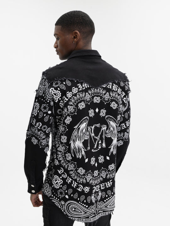 Massimo Sabbadin Shirt Allover Print Black-White