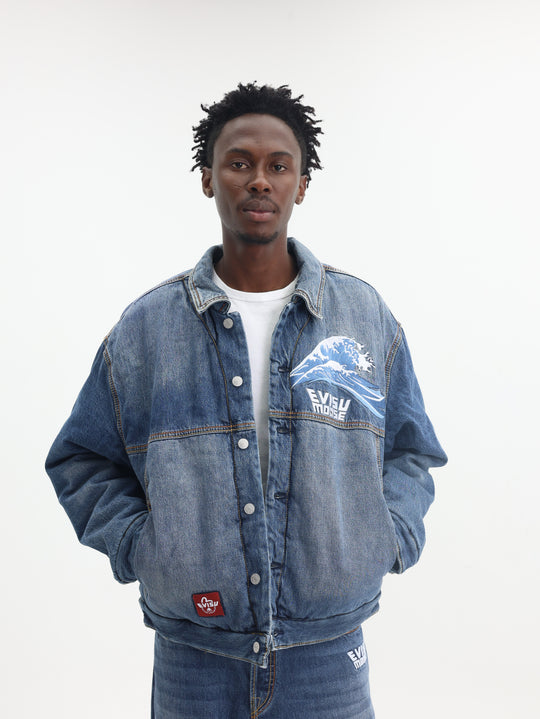 Moose Knuckles Denim Jacket Evisu X Moose Padded Denim