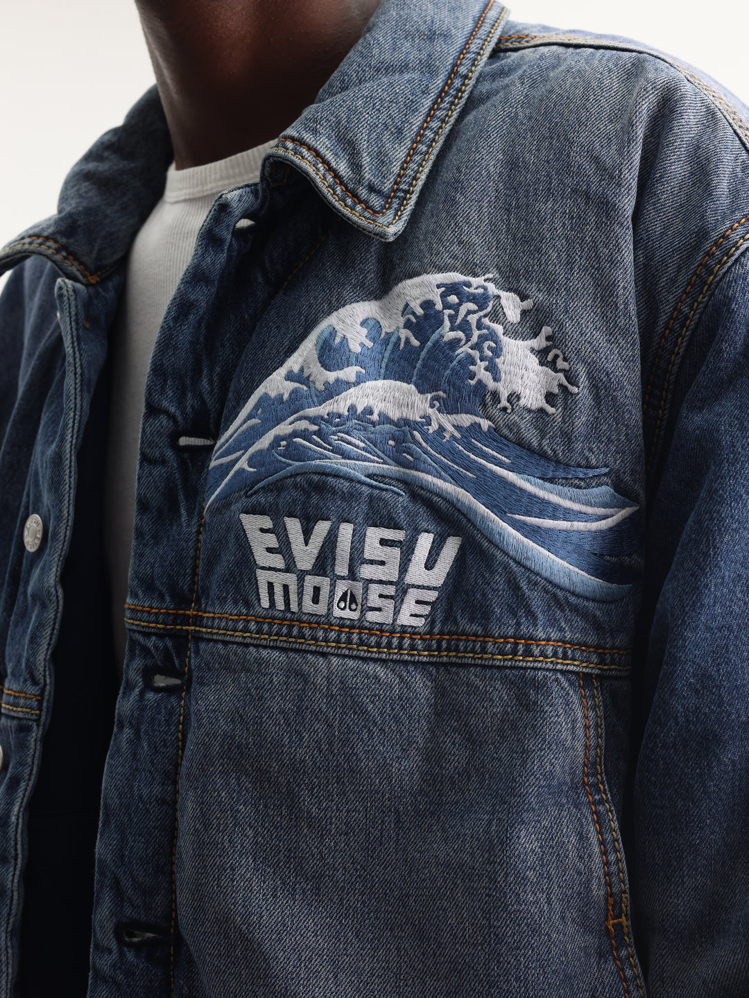 Moose Knuckles Denim Jacket Evisu X Moose Padded Denim