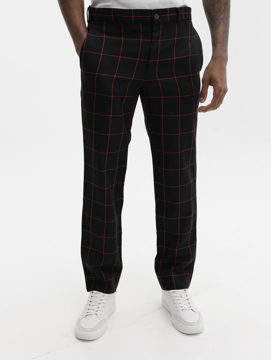 Comme Des Garcons Pants Window Pane Black-Red