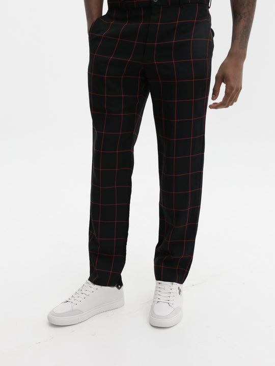 Comme Des Garcons Pants Window Pane Black-Red