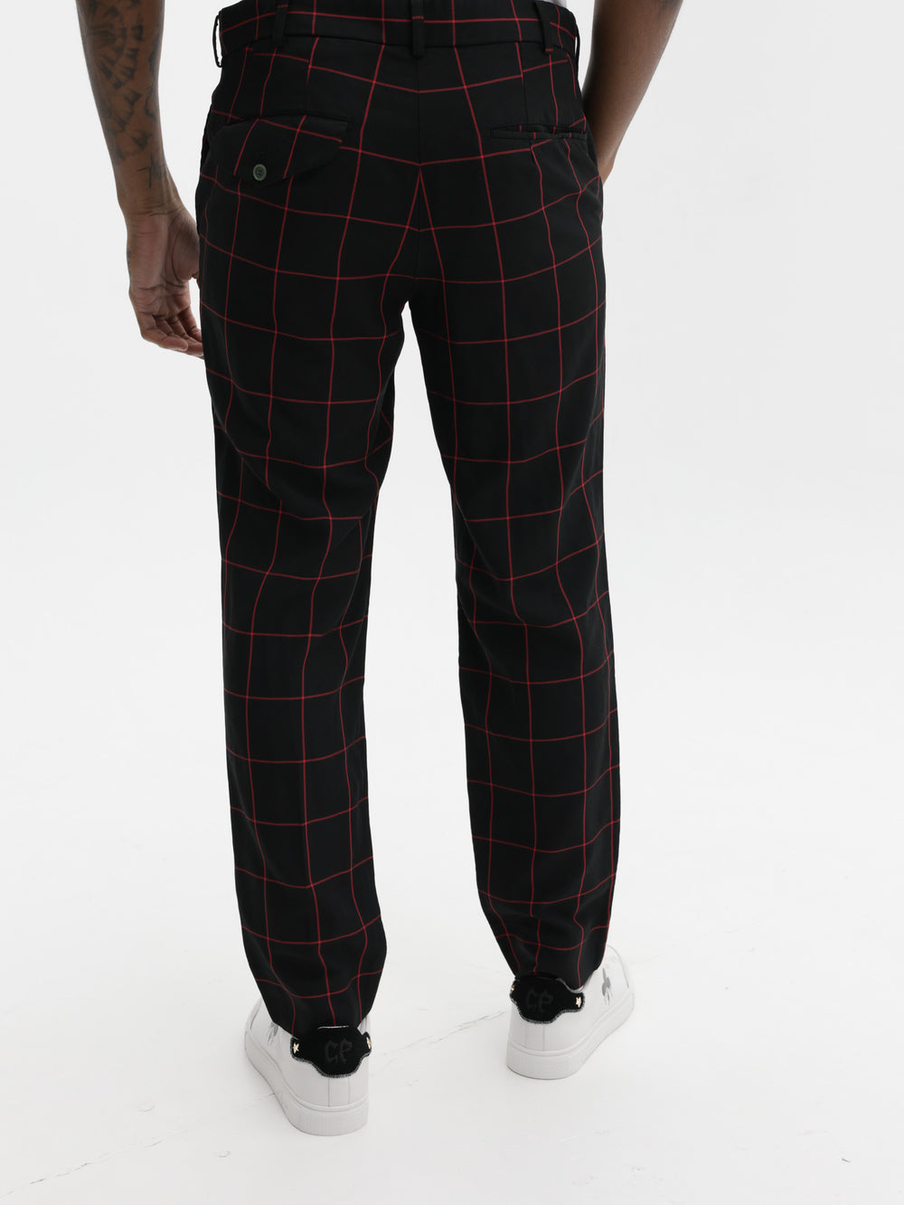 Comme Des Garcons Pants Window Pane Black-Red