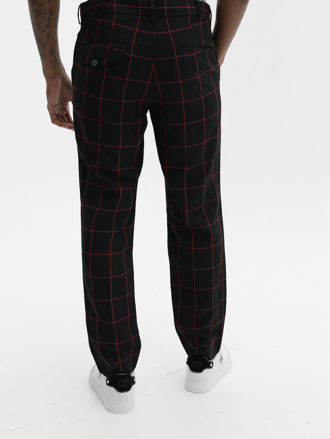 Comme Des Garcons Pants Window Pane Black-Red