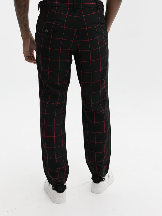Comme Des Garcons Pants Window Pane Black-Red