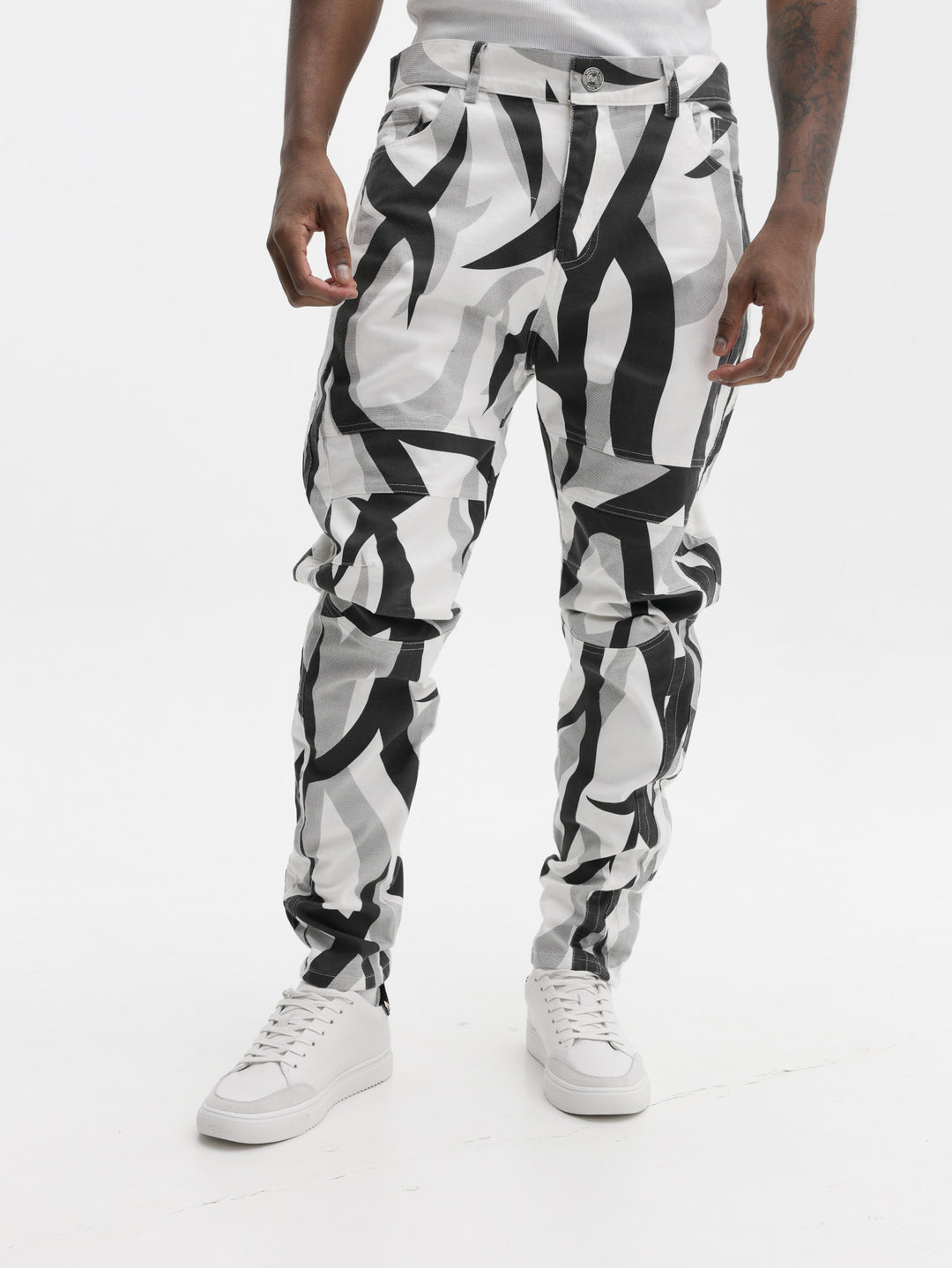 Massimo Sabbadin Pants All Over Print White