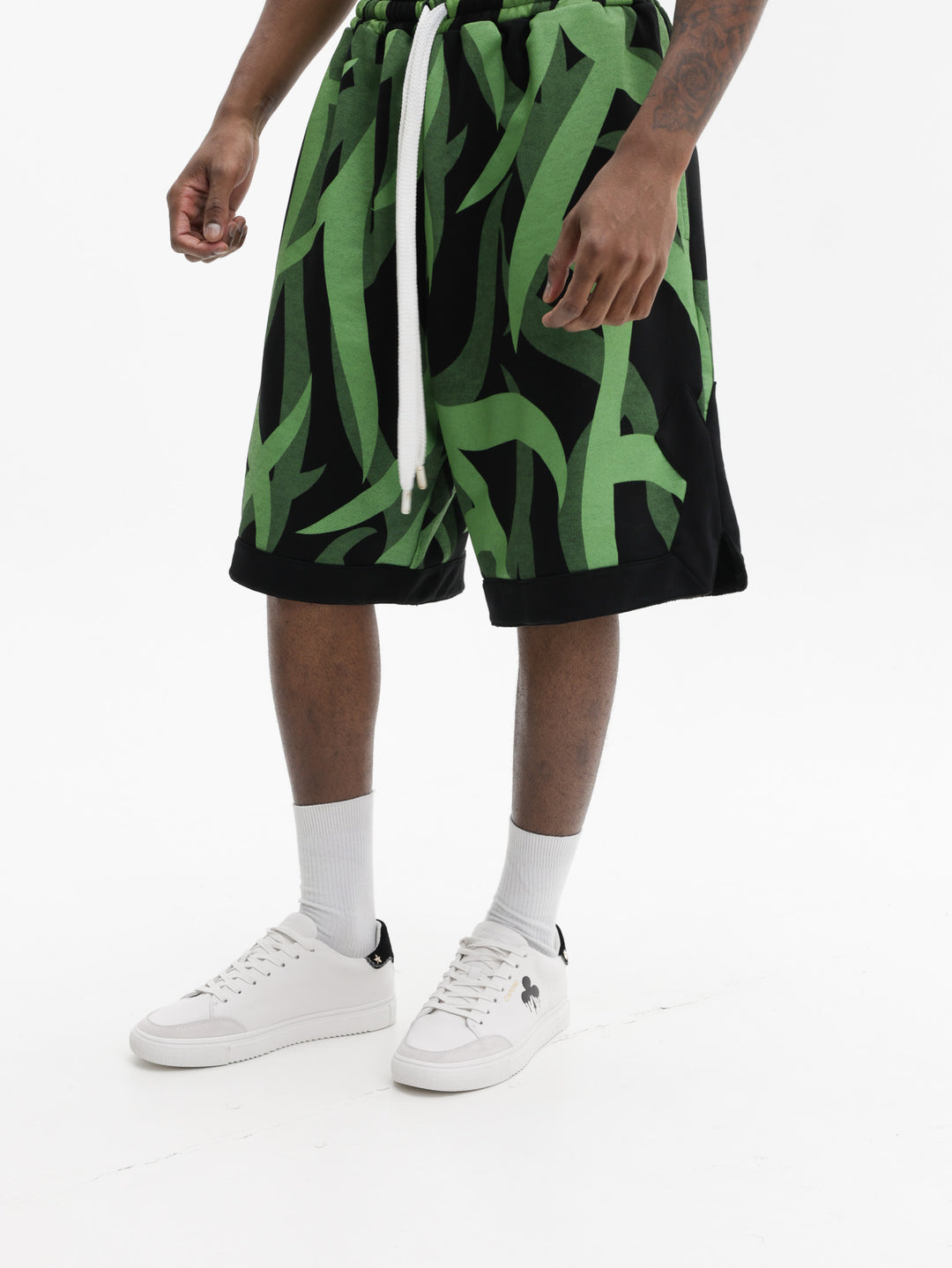 Massimo Sabbadin Shorts All Over Print Green-Black