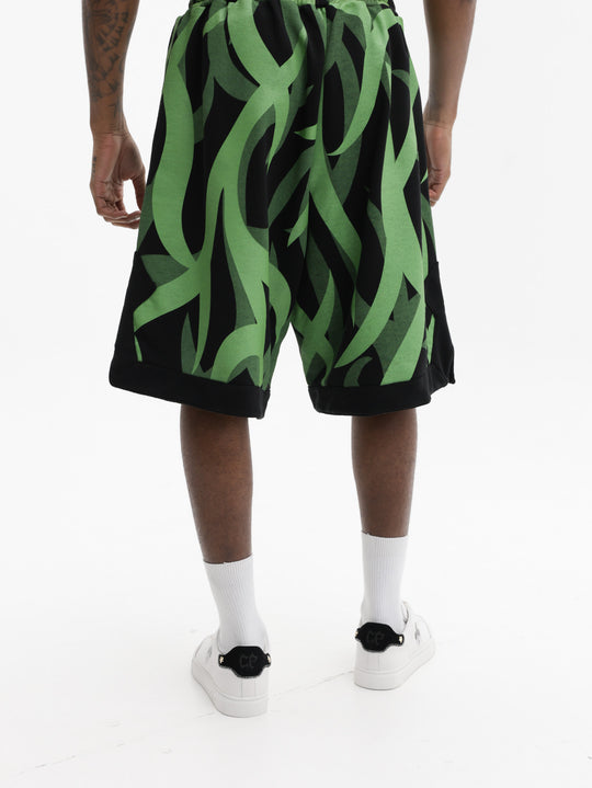 Massimo Sabbadin Shorts All Over Print Green-Black
