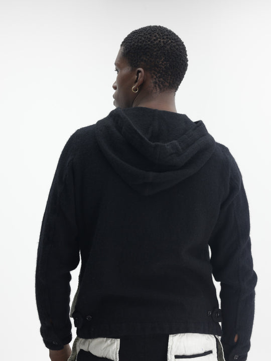 Comme Des Garcons Jacket Zip Up Patch Black-White