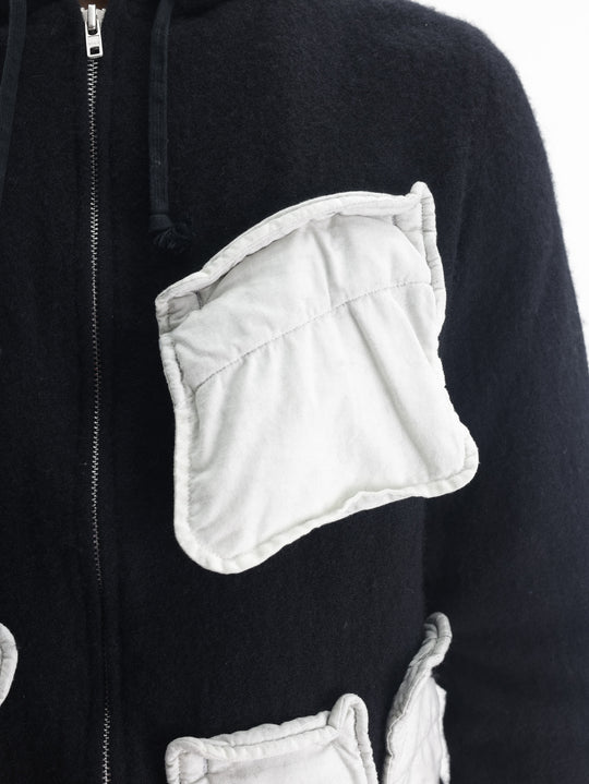 Comme Des Garcons Jacket Zip Up Patch Black-White