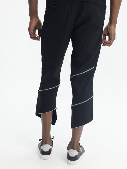 Comme Des Garcons Pants Asymmetric Hem Zipper Black
