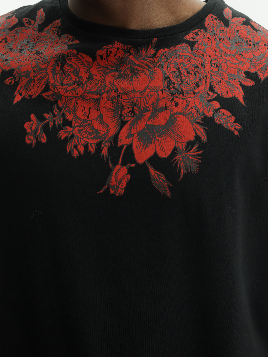Massimo Sabbadin T-Shirt Neck Roses Black-Red