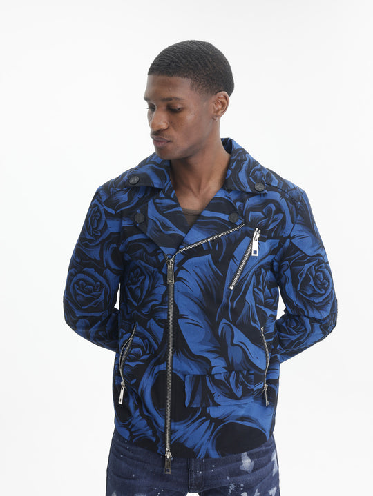 Massimo Sabbadin Jacket Allover Rose Print Blue