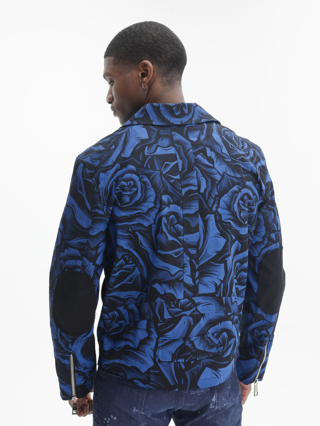 Massimo Sabbadin Jacket Allover Rose Print Blue