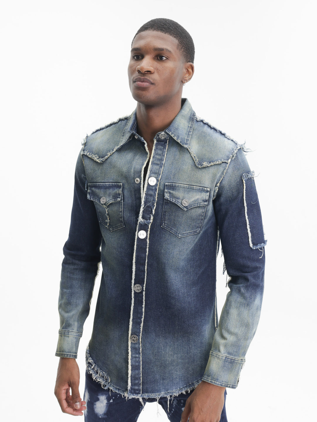 Massimo Sabbadin Shirt Denim Stretch Blue
