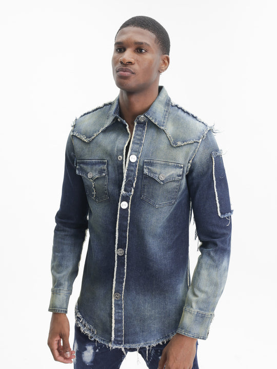 Massimo Sabbadin Shirt Denim Stretch Blue