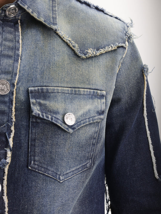 Massimo Sabbadin Shirt Denim Stretch Blue