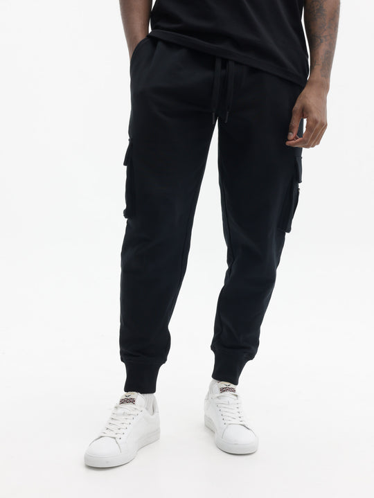 Moose Knuckles Sweatpants Pocket Gold Logo Black