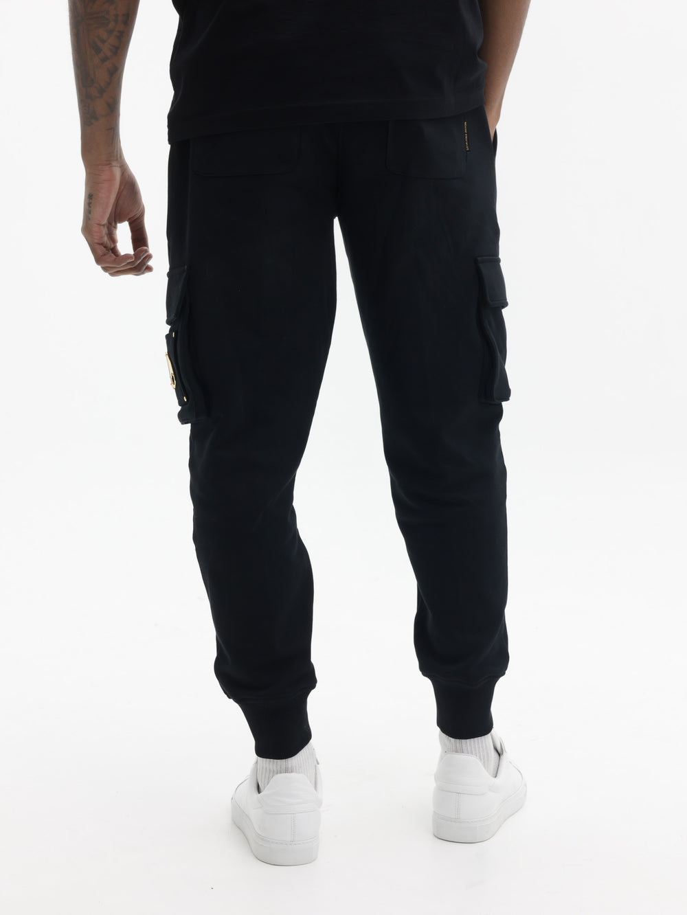 Moose Knuckles Sweatpants Pocket Gold Logo Black