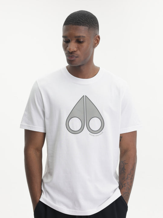 Moose Knuckles T-Shirt Gry Large Logo Prnt White