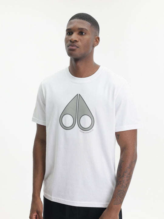 Moose Knuckles T-Shirt Gry Large Logo Prnt White