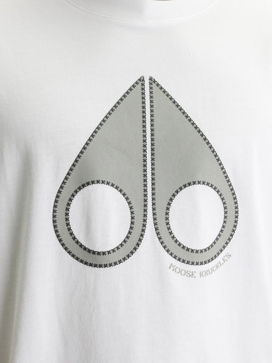 Moose Knuckles T-Shirt Gry Large Logo Prnt White