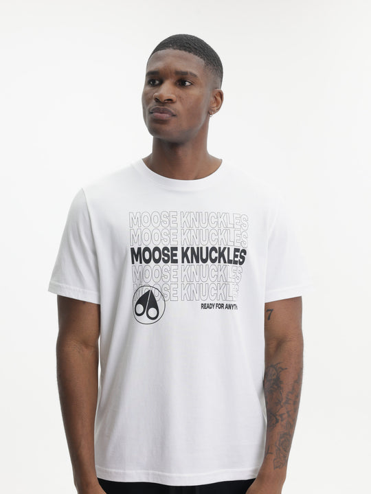 Moose Knuckles T-Shirt Mk Blk Text Prnt White