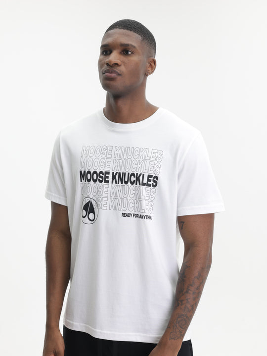 Moose Knuckles T-Shirt Mk Blk Text Prnt White