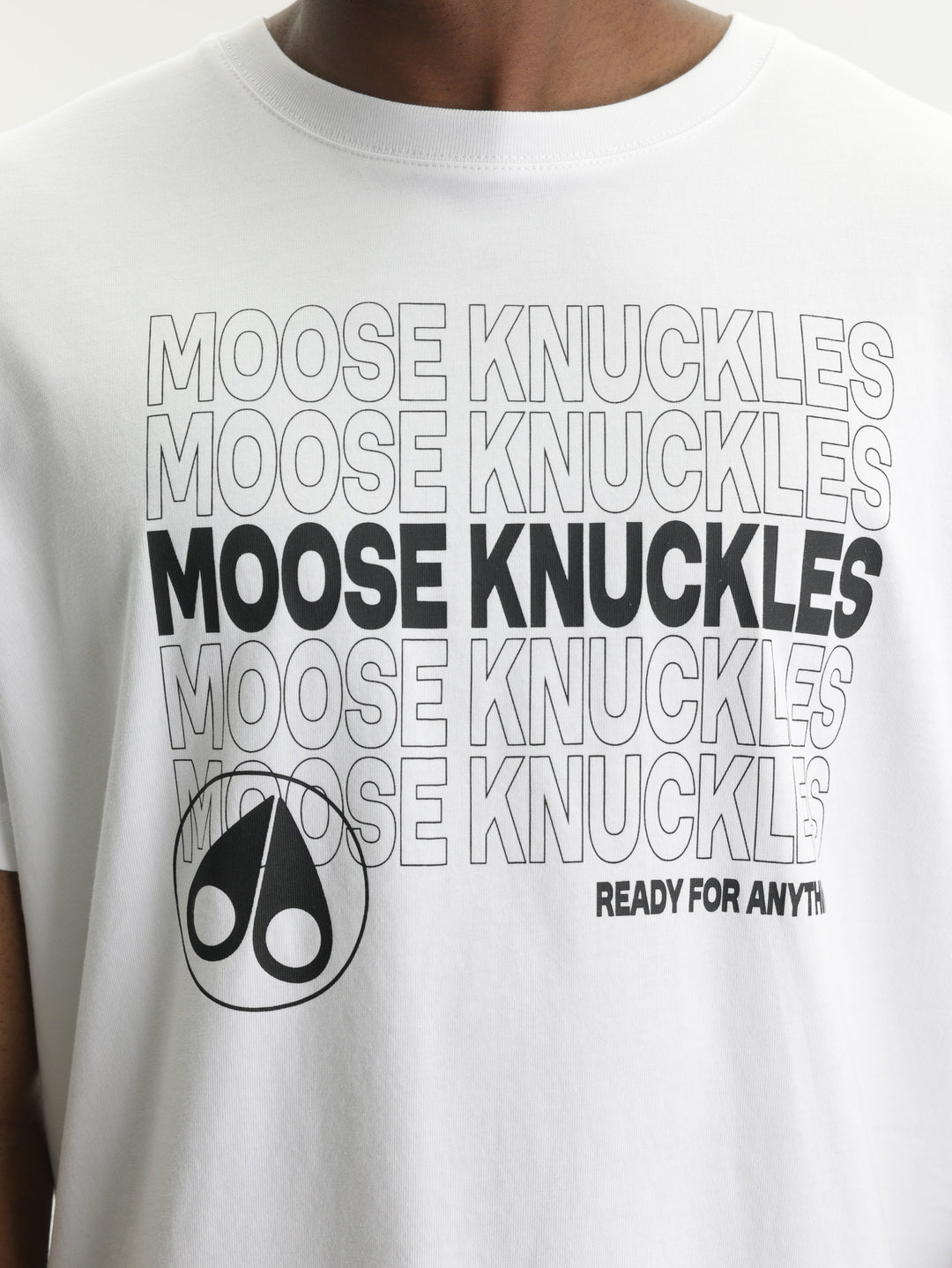 Moose Knuckles T-Shirt Mk Blk Text Prnt White